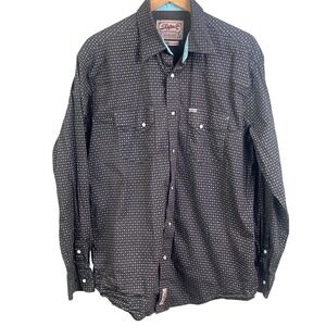 Rafter C Pro Flex 45 Performance Western Pearl Snap Geometric Cowboy Shirt Large